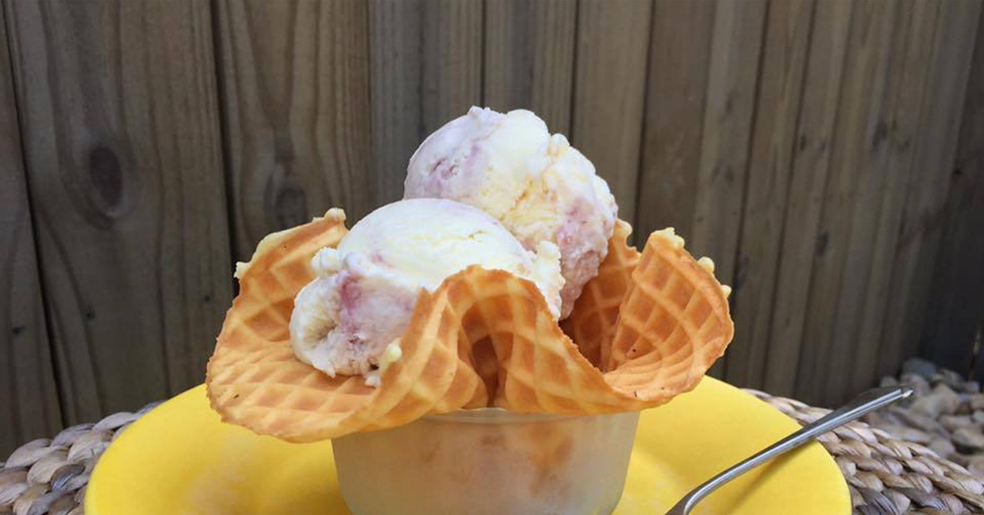 Waffle Bowl with Ice Cream