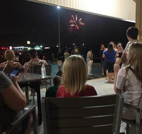 People Viewing Fireworks at Dippers