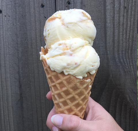 Two scoops of Ice Cream in a Waffle Cone