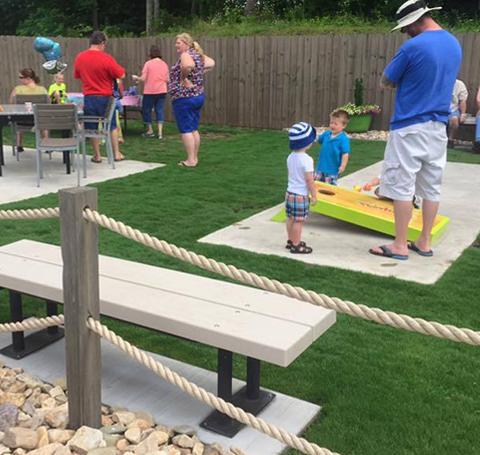 Children Playing Cornhole