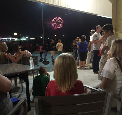 People watching fireworks.